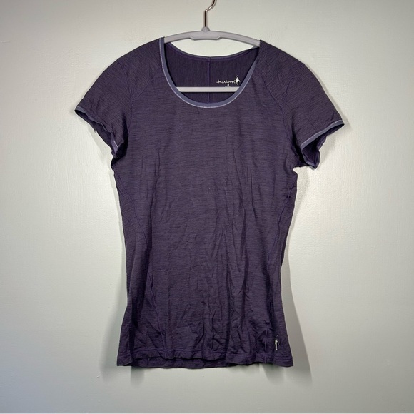 Smartwool purple striped base layer t shirt size small - Picture 1 of 5